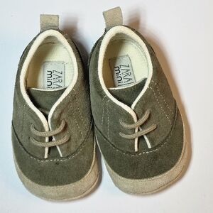 Zara Kids Green Suede Shoes